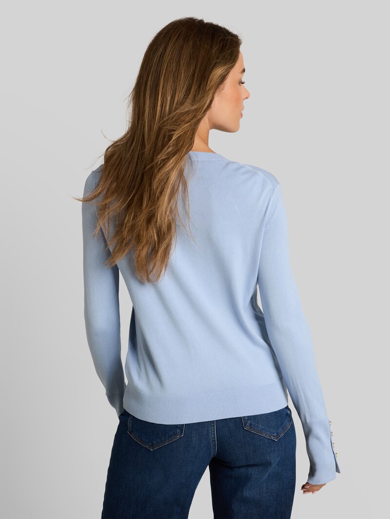Tom Tailor Strickpullover mit Knopf-Details - Kentucky Blue