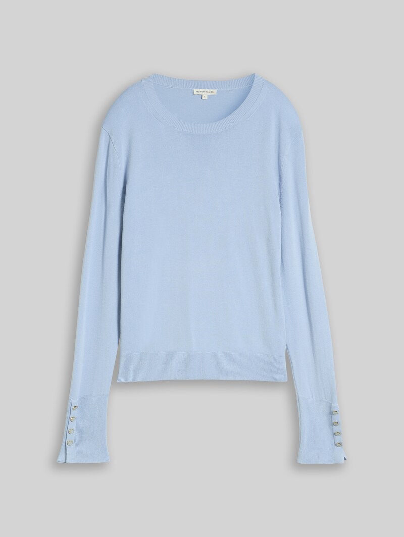Tom Tailor Strickpullover mit Knopf-Details - Kentucky Blue