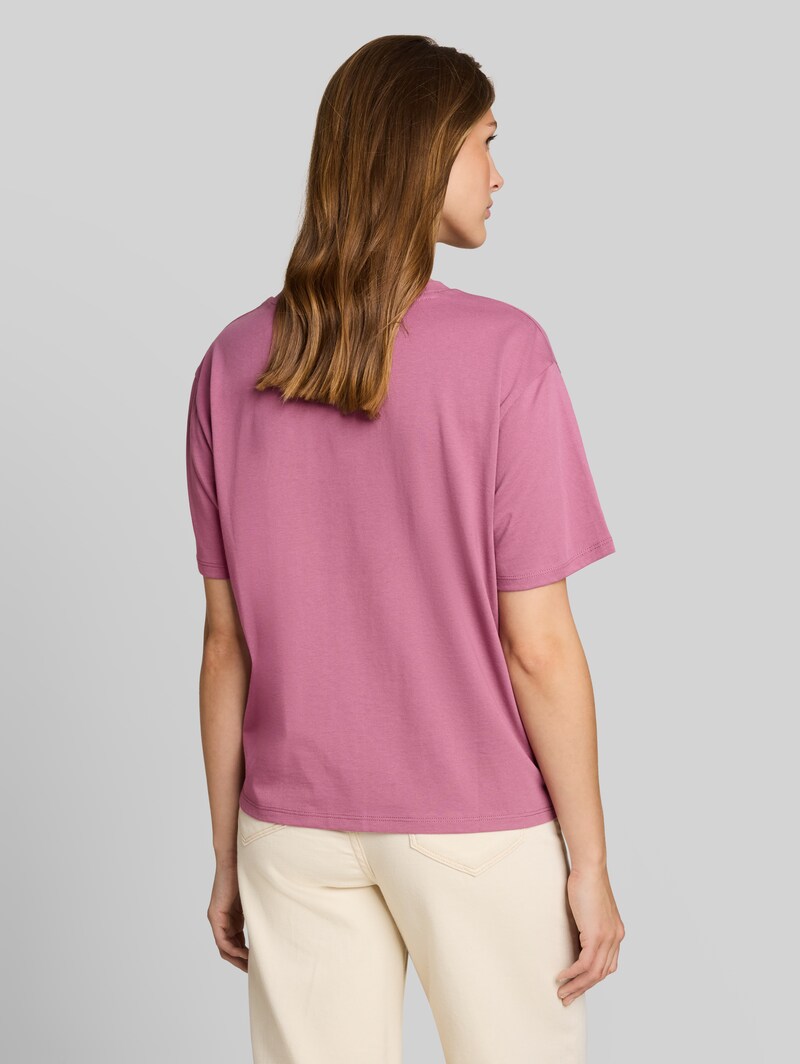 Tom Tailor Boxy Fit T-Shirt mit Stickerei - Dusty Berry