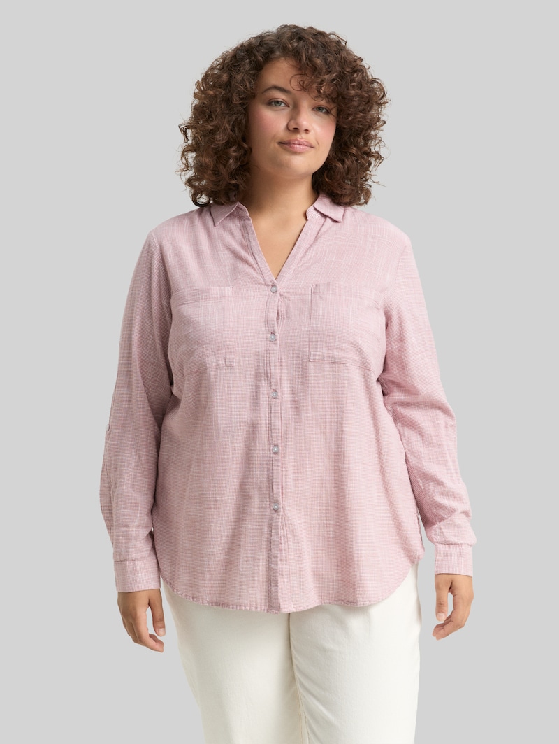 Tom Tailor Plus Size - Bluse mit Brusttaschen - Wineberry Rose Tom Tailor Plus Size - Bluse mit Brusttaschen - Wineberry Rose