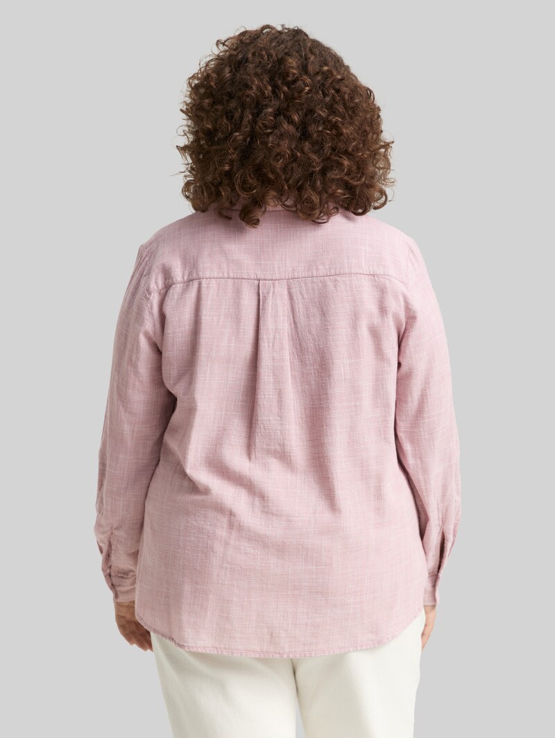 Tom Tailor Plus Size - Bluse mit Brusttaschen - Wineberry Rose