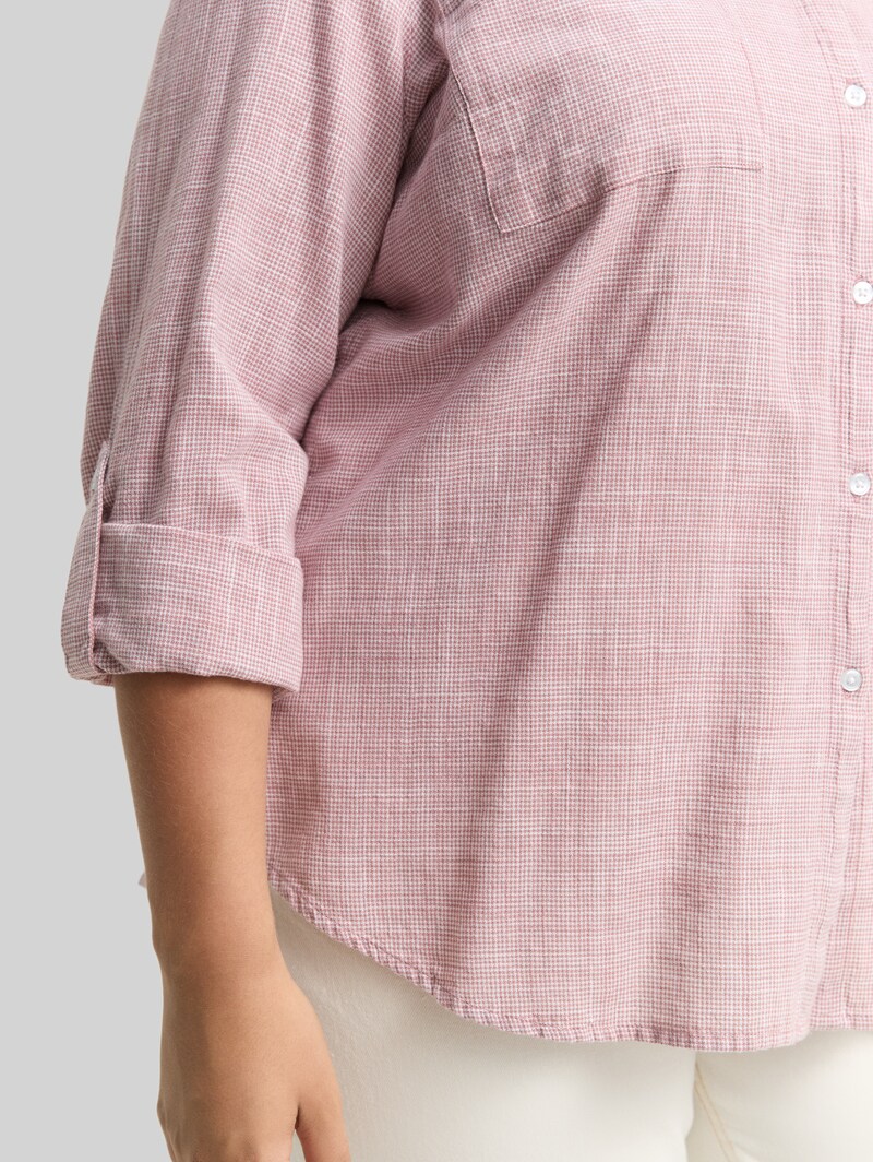 Tom Tailor Plus Size - Bluse mit Brusttaschen - Wineberry Rose