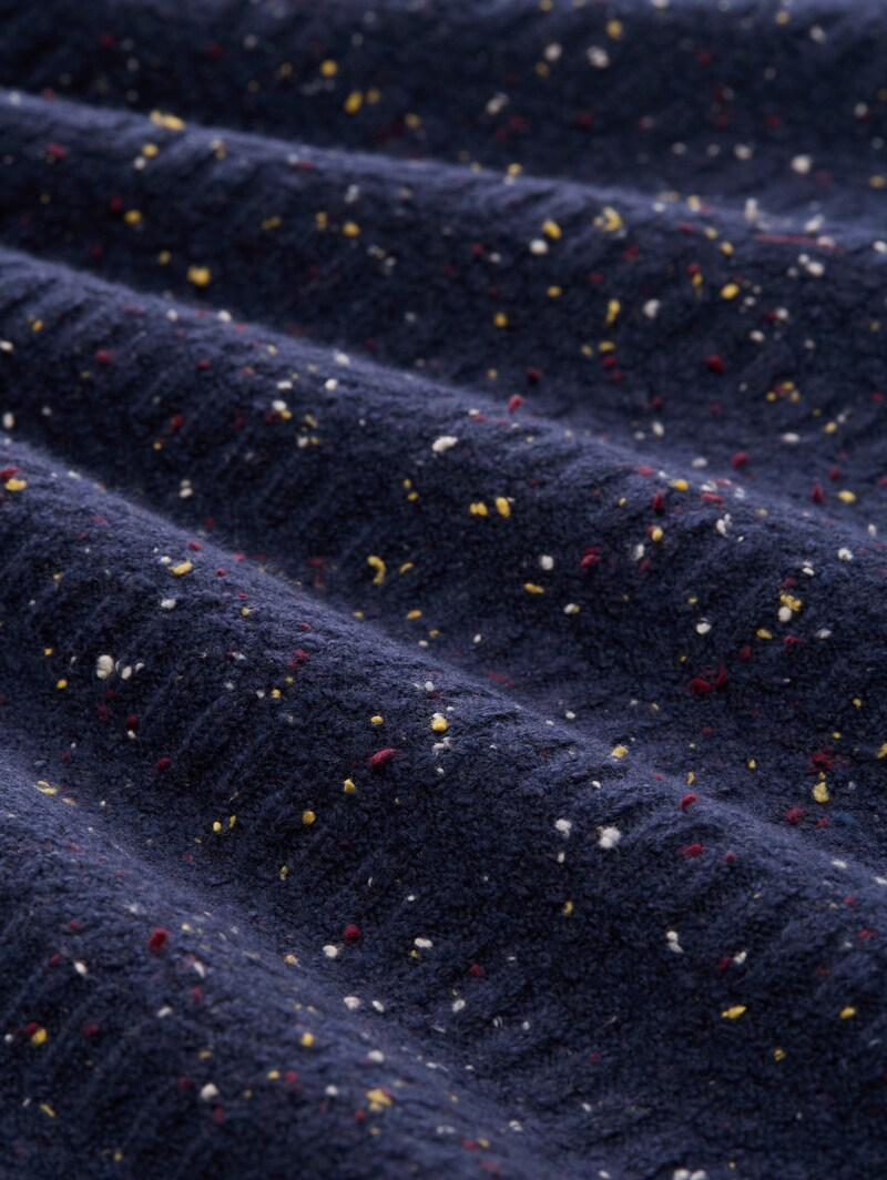 Tom Tailor Strickpullover mit Rundhalsausschnitt - Navy Multicolor Neps