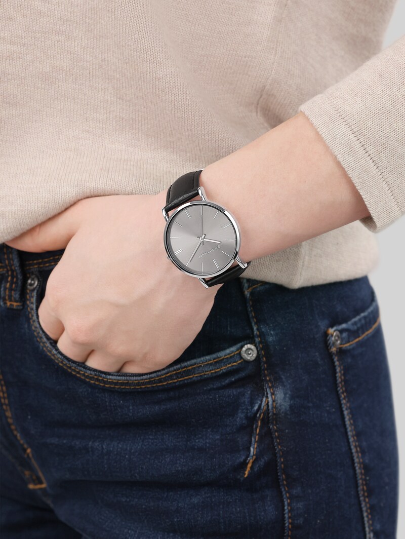 Tom Tailor Armbanduhr silber - Ziffernblatt schwarz mit 36mm - Silver