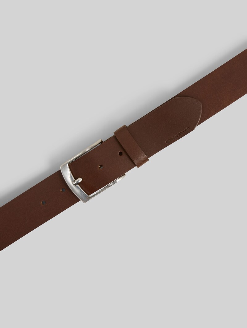 Tom Tailor TTANDREW Ledergürtel mit eckiger Dornschließe - Light Brown Uni