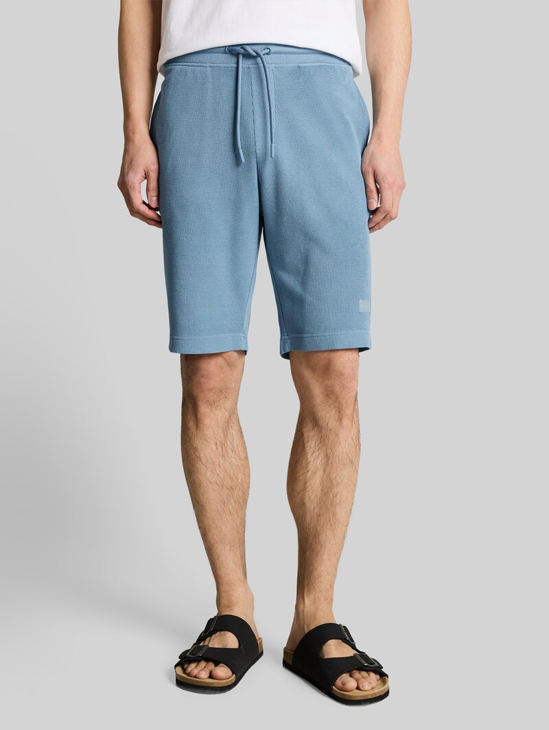 Tom Tailor Shorts mit Waffelstruktur - Mountain Spring Blue