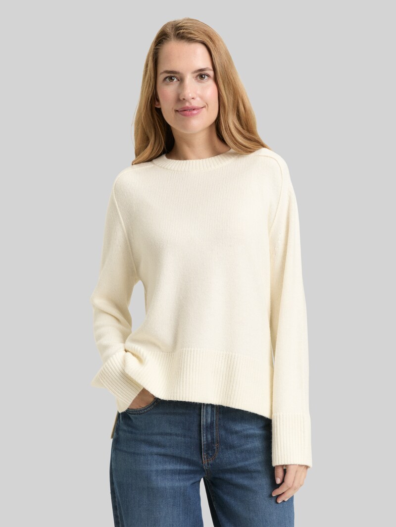 Tom Tailor Loose Fit Strickpullover - Whisper White Tom Tailor Loose Fit Strickpullover - Whisper White