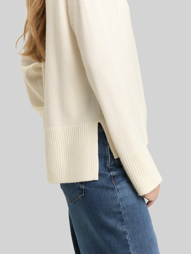 Tom Tailor Loose Fit Strickpullover - Whisper White