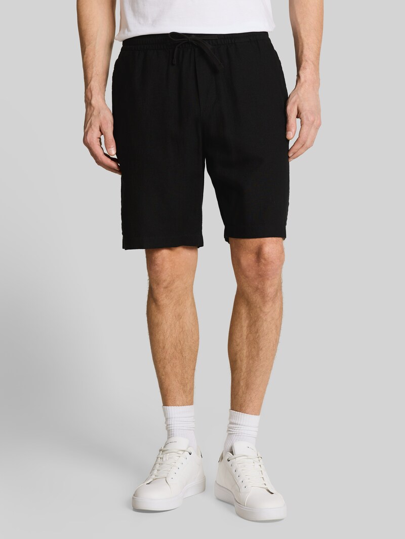 Tom Tailor TTRELAXED Shorts mit Leinenanteil - Black