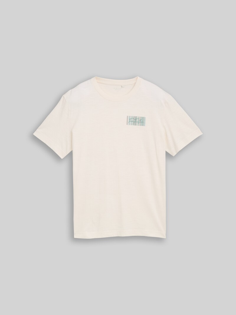 Tom Tailor T-Shirt mit Logo-Print - Gardenia White