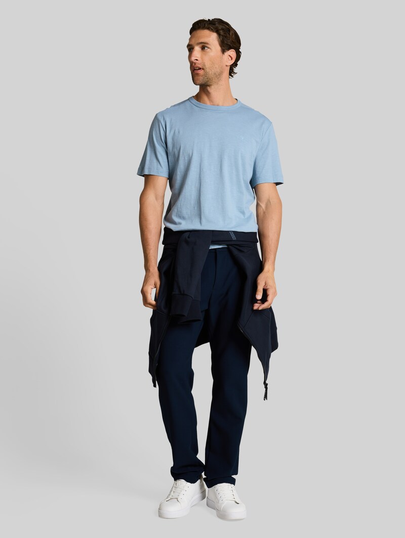 Tom Tailor Basic T-Shirt aus Baumwolle - Mountain Spring Blue