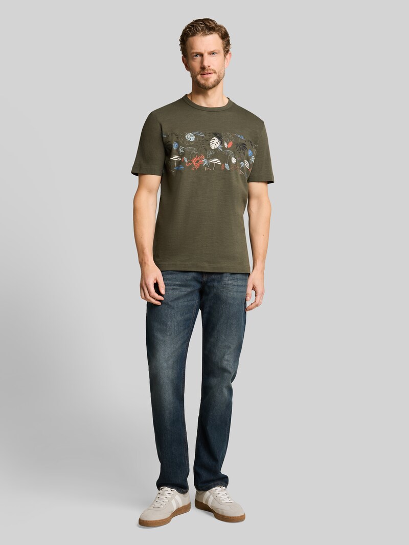 Tom Tailor T-Shirt mit Print - Deep Leaf Green