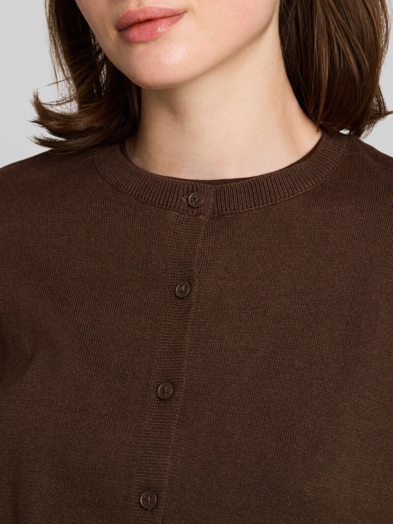 Tom Tailor Cardigan mit Rundhalsausschnitt - Cool Dark Brown