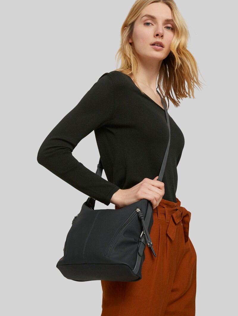 Tom Tailor TTCAIA M Umhängetasche mit Reißverschluss-Details - Schwarz / Black