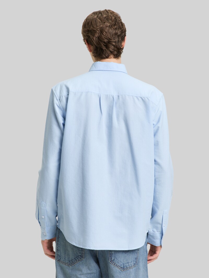 Tom Tailor Relaxed Fit Hemd aus Baumwolle - Light Blue Small Stripe