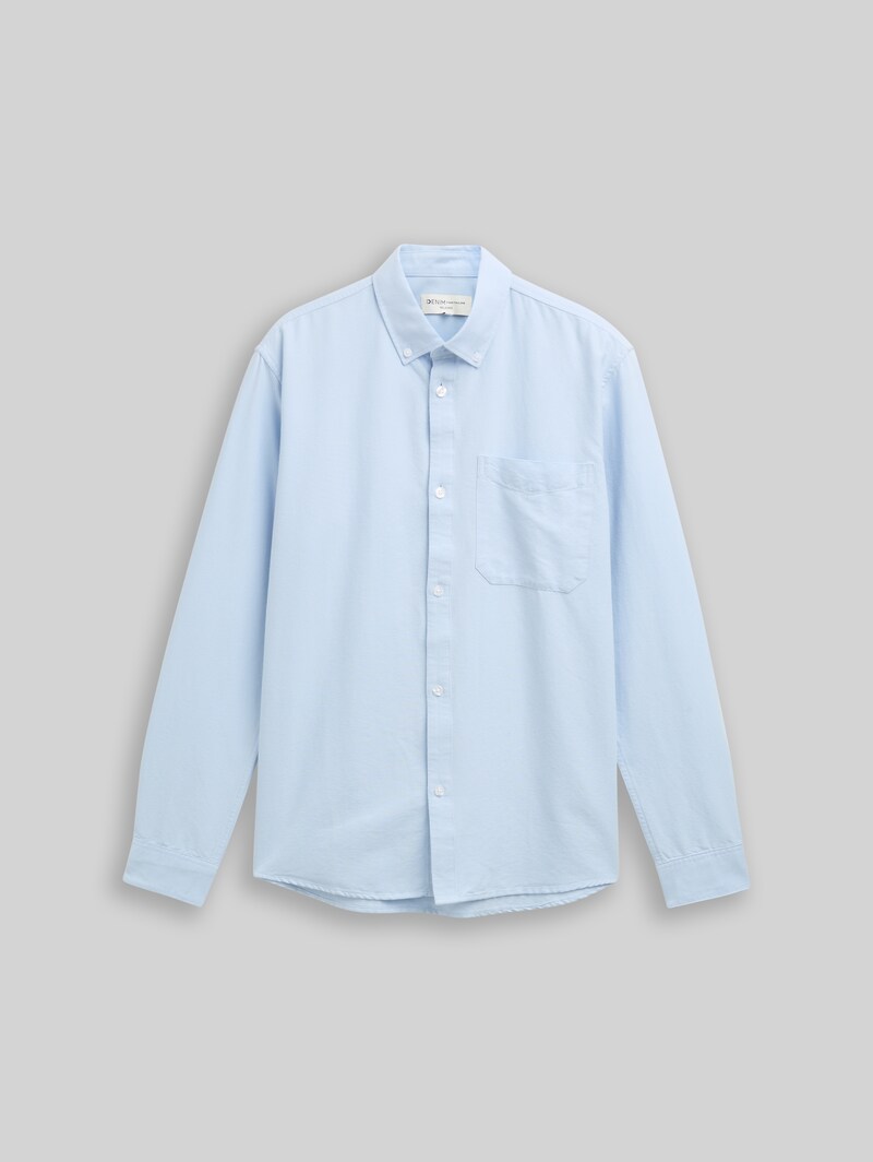 Tom Tailor Relaxed Fit Hemd aus Baumwolle - Light Blue Small Stripe