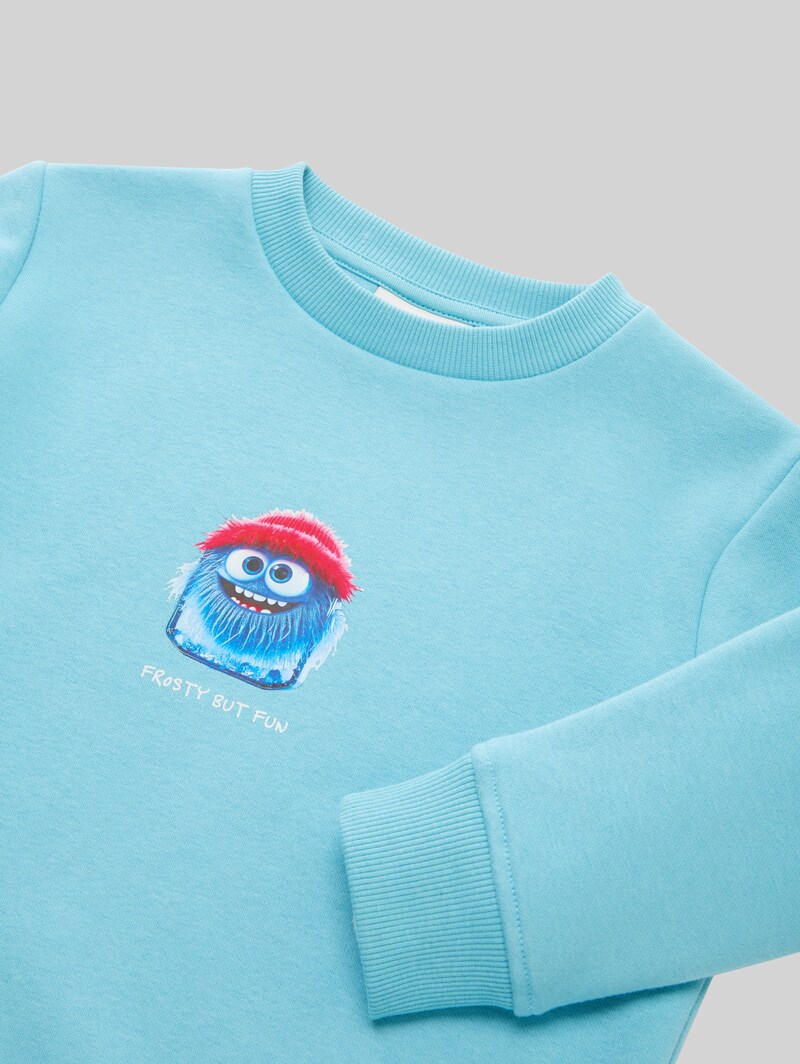Tom Tailor Basic Sweatshirt mit Print - Elixir Blue