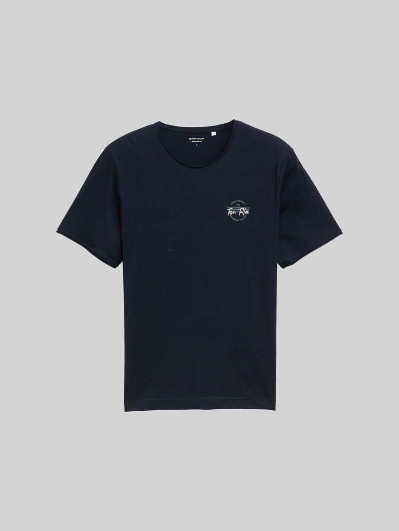 Tom Tailor T-Shirt mit Print - Sky Captain Blue