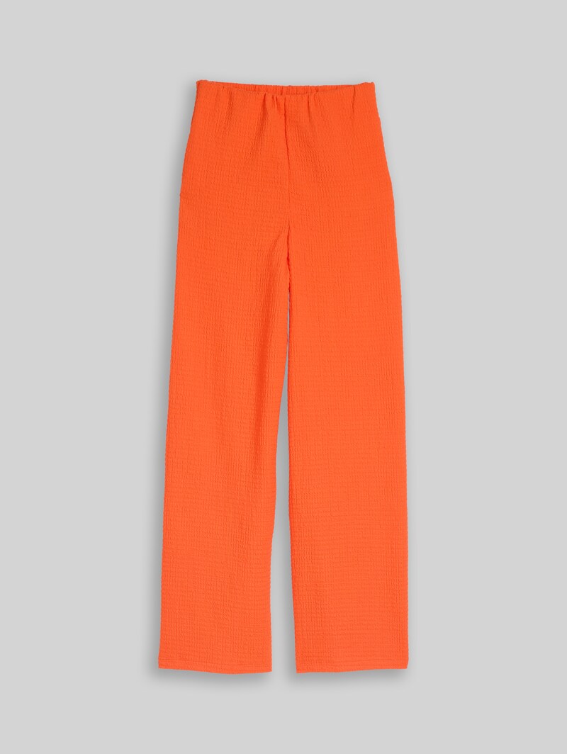 Tom Tailor Crinkle Wide Leg Hose - Fiery Orange