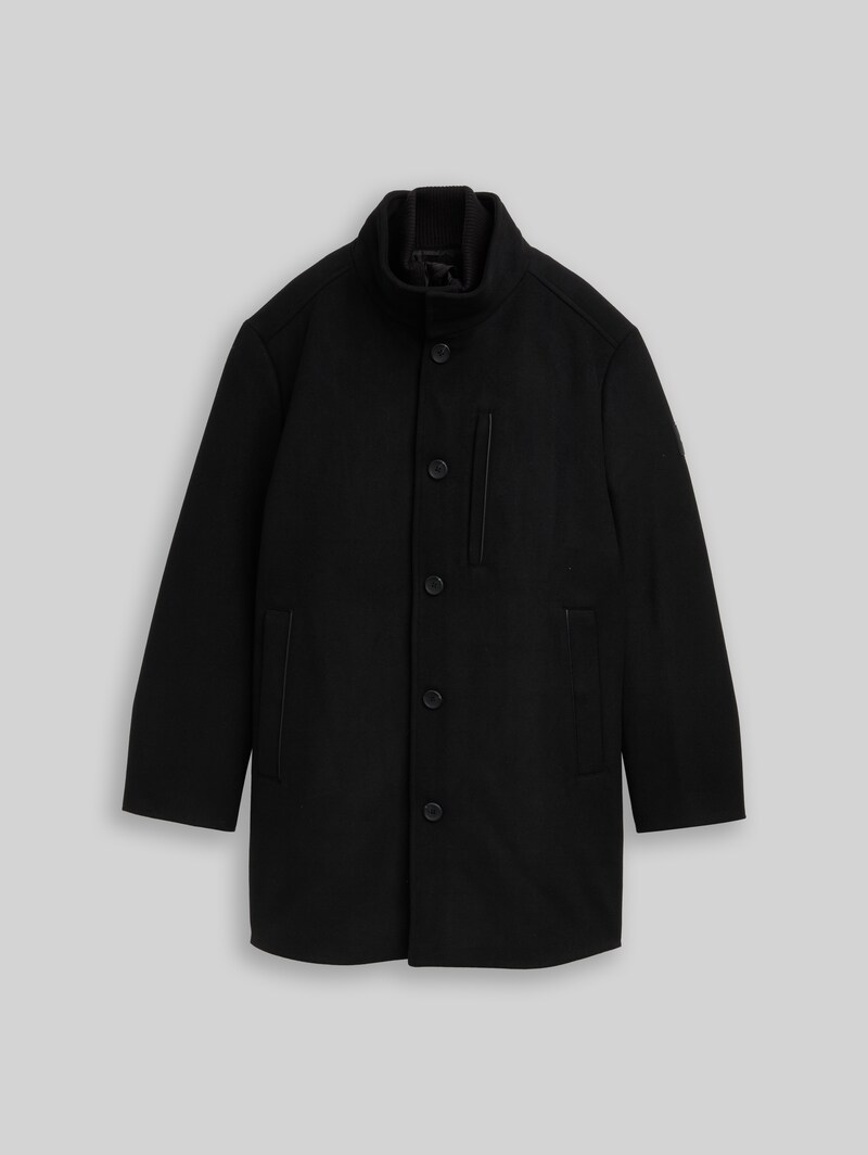 Tom Tailor Plus Size - 2-in-1 Wollmantel mit abnehmbarer Innenjacke - Black