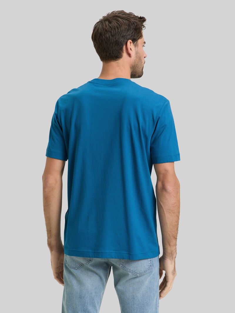 Tom Tailor T-Shirt mit Logo-Print - Blue Petrol
