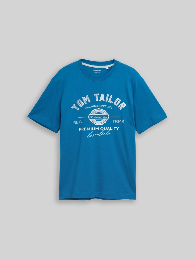 Tom Tailor T-Shirt mit Logo-Print - Blue Petrol