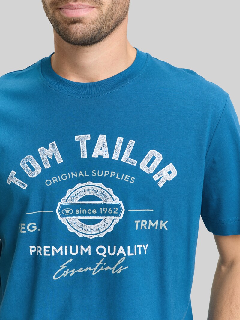 Tom Tailor T-Shirt mit Logo-Print - Blue Petrol