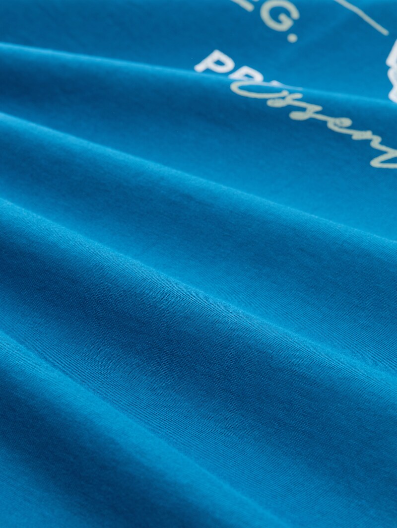 Tom Tailor T-Shirt mit Logo-Print - Blue Petrol