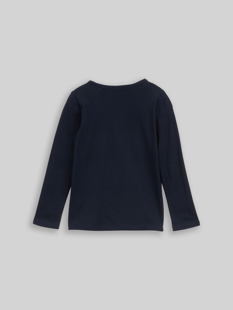 Tom Tailor Langarmshirt mit Print - Sky Captain Blue Tom Tailor Langarmshirt mit Print - Sky Captain Blue