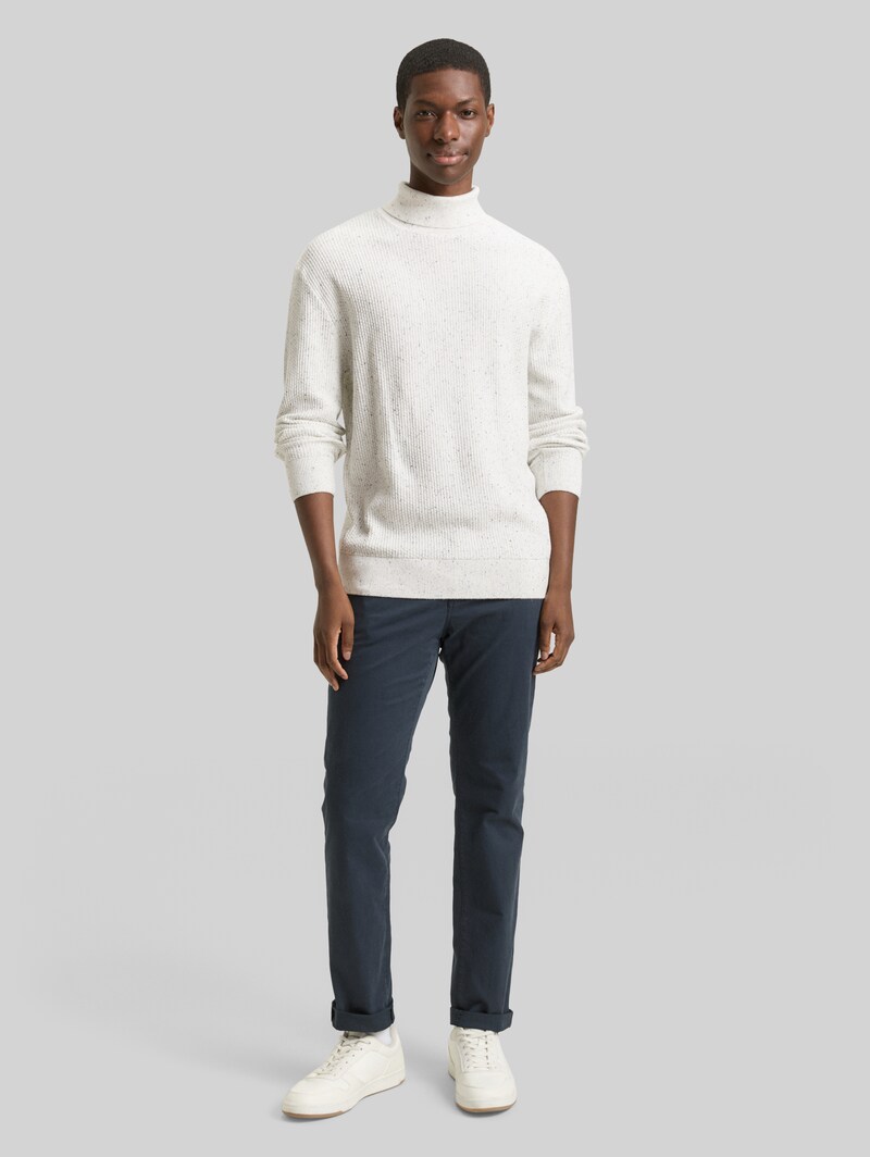 Tom Tailor Rollkragenpullover aus Noppengarn - Offwhite Multicolor Neps