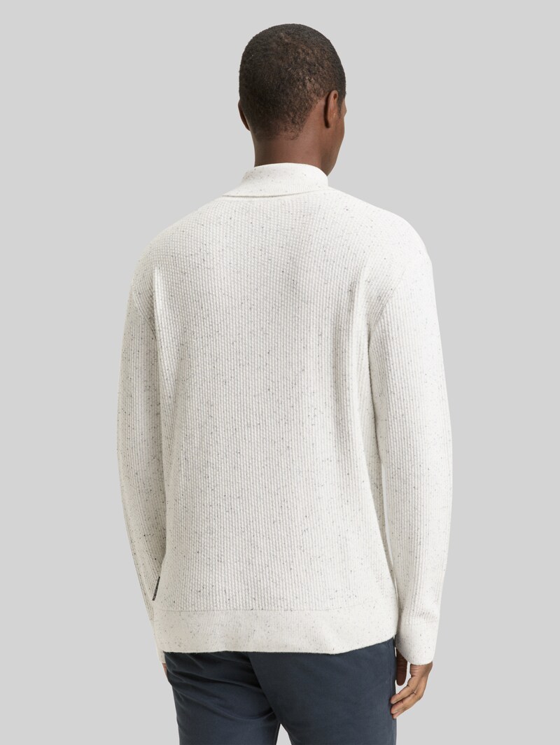 Tom Tailor Rollkragenpullover aus Noppengarn - Offwhite Multicolor Neps