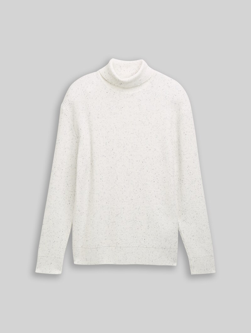 Tom Tailor Rollkragenpullover aus Noppengarn - Offwhite Multicolor Neps