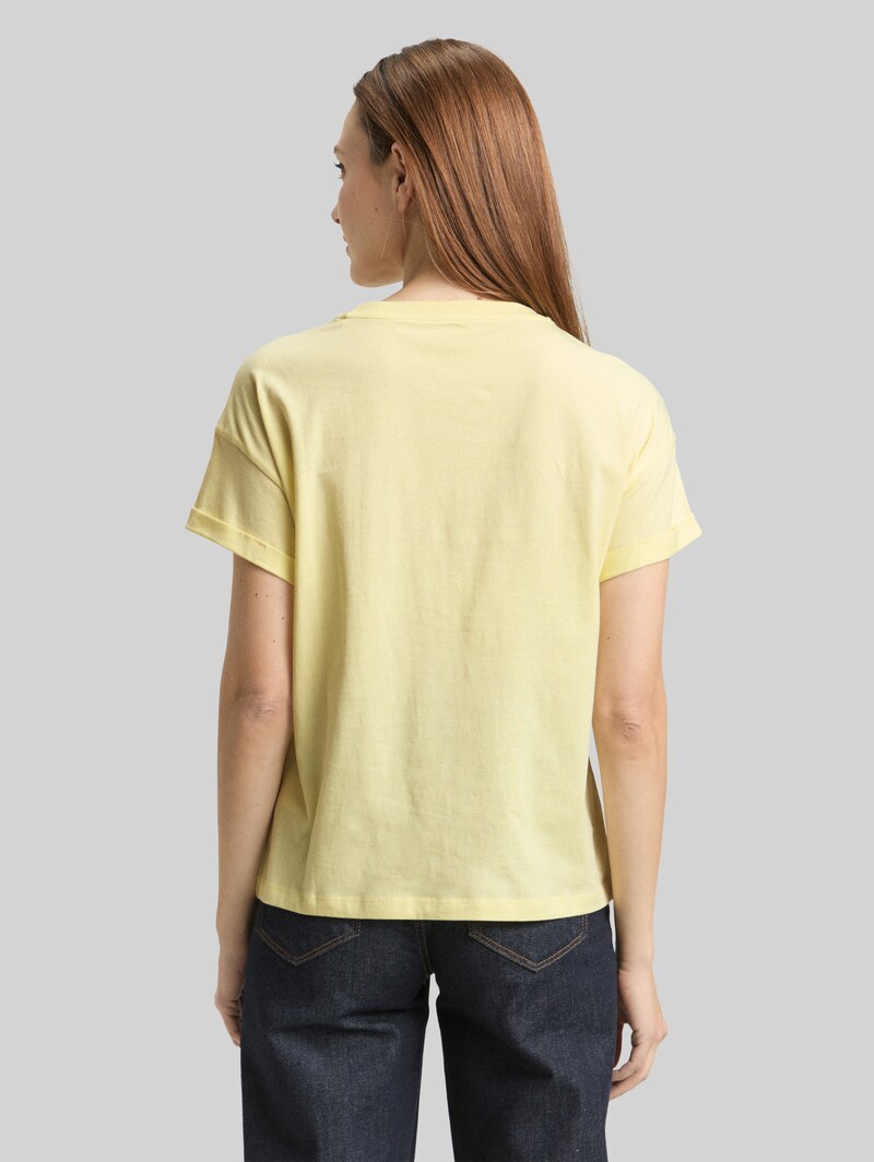 Tom Tailor T-Shirt mit Stickerei - Soft Lemon