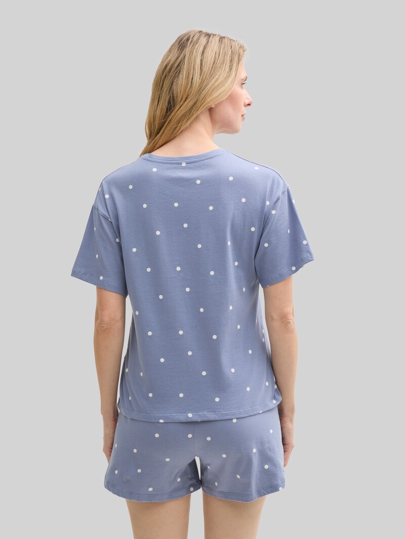 Tom Tailor Pyjama-Set mit Punktemuster - Blau-mittel-punkte