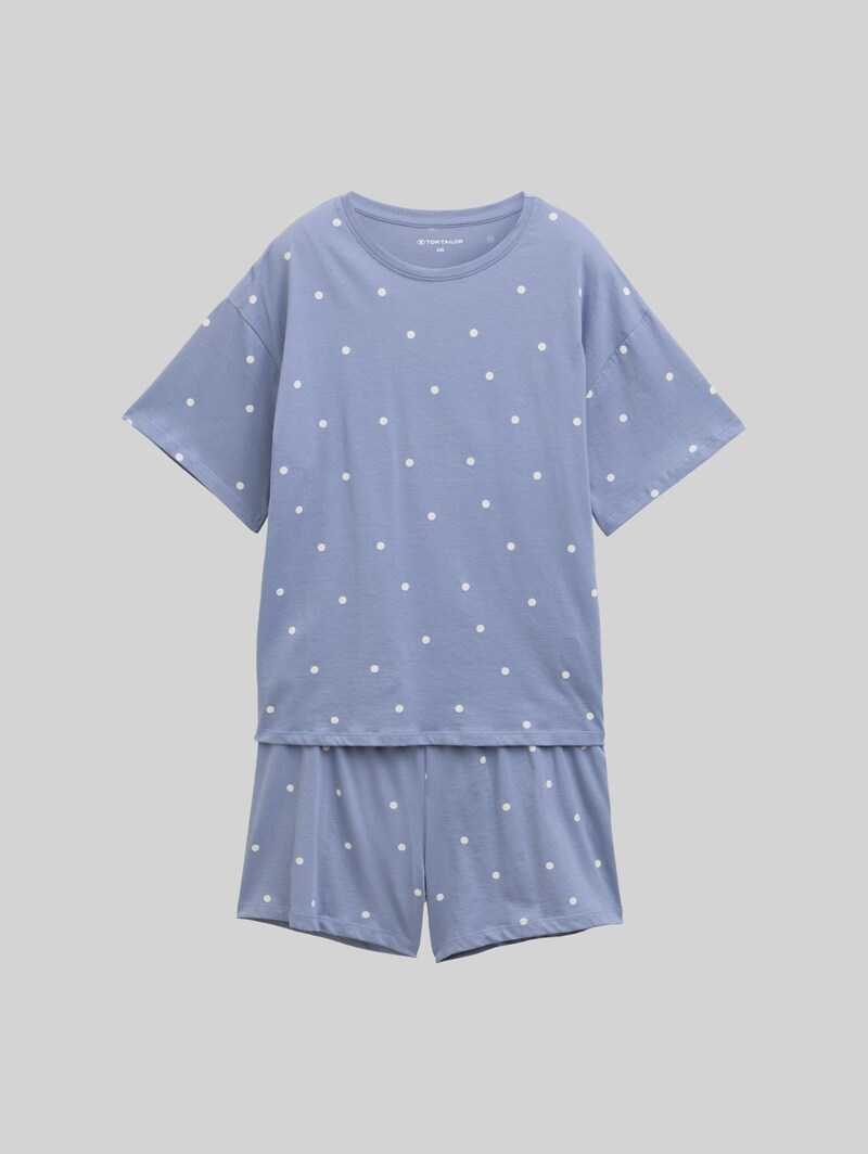Tom Tailor Pyjama-Set mit Punktemuster - Blau-mittel-punkte