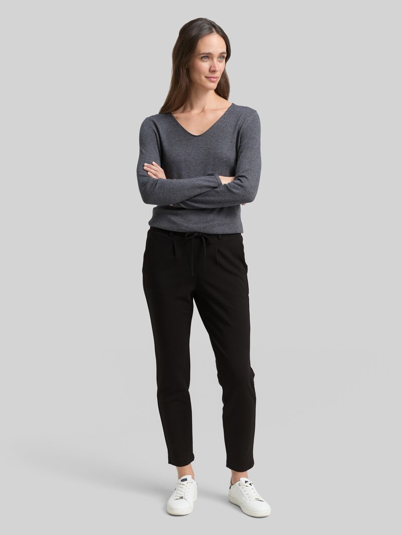 Tom Tailor Lässige Stoffhose - Deep Black