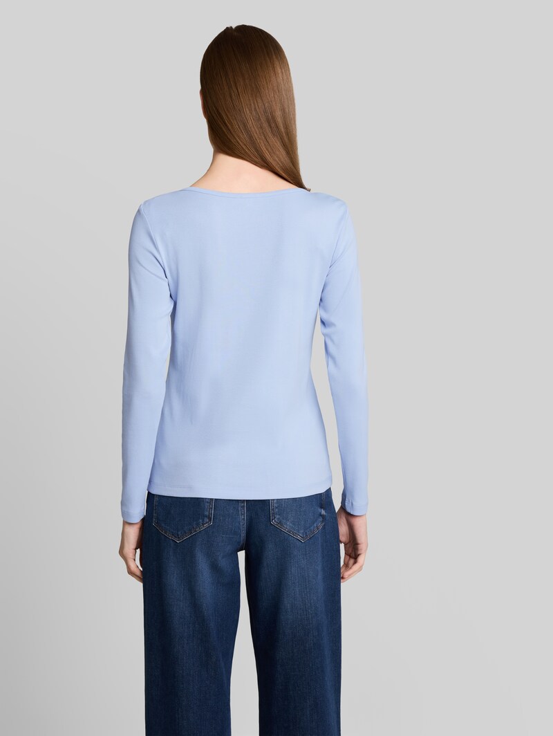 Tom Tailor Slim Fit Langarmshirt mit U-Boot-Ausschnitt - Kentucky Blue