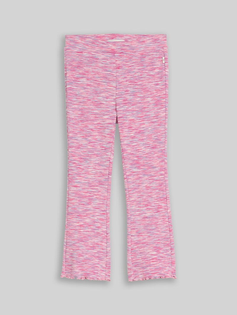 Tom Tailor Flared Leggings mit Rippstruktur - Pink Space Dye Texture