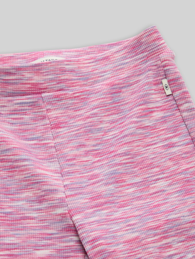 Tom Tailor Flared Leggings mit Rippstruktur - Pink Space Dye Texture