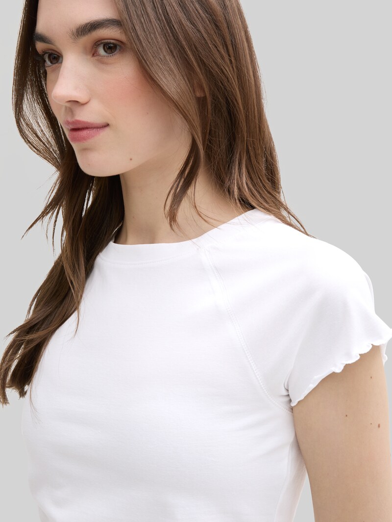 Tom Tailor Slim Fit Raglan T-Shirt - White