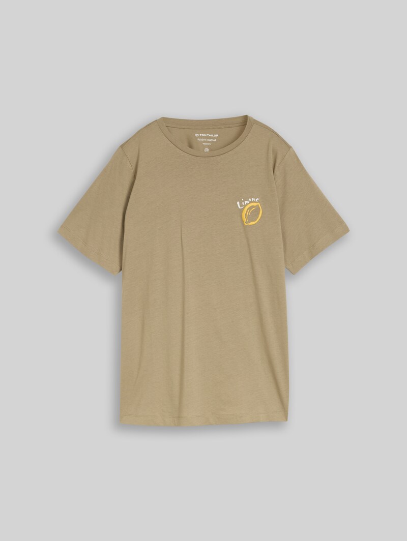 Tom Tailor Plus Size - T-Shirt mit Print - Silver Olive
