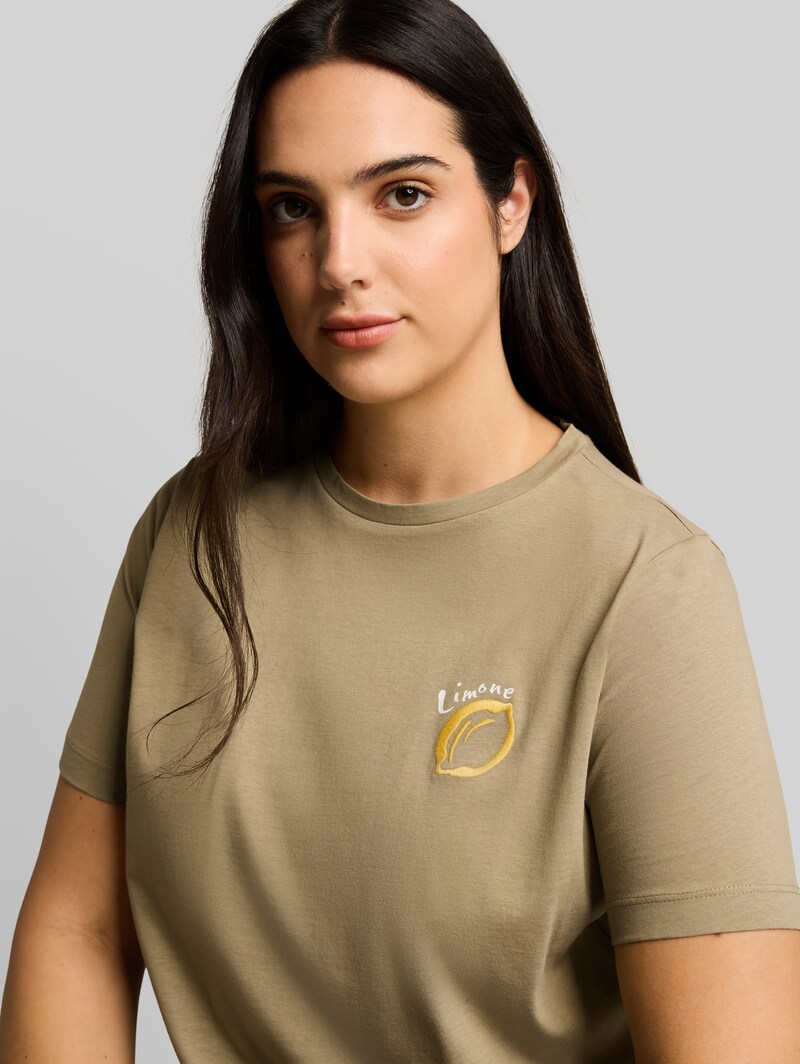 Tom Tailor Plus Size - T-Shirt mit Print - Silver Olive