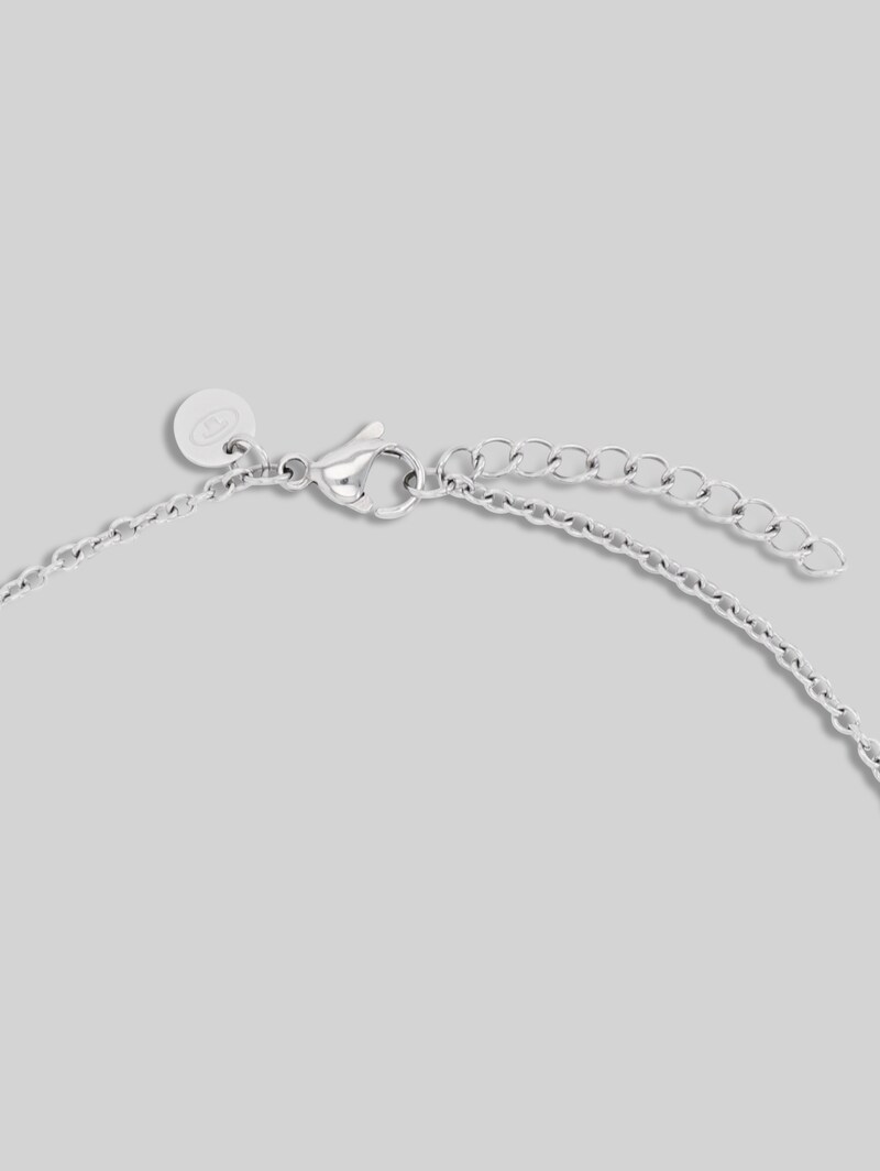 Tom Tailor Halskette mit Anhänger aus Edelstahl - Stein Preciosa weiß - Silver