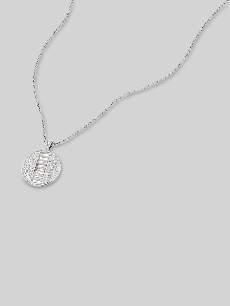 Tom Tailor Halskette mit Anhänger aus Edelstahl - Stein Preciosa weiß - Silver