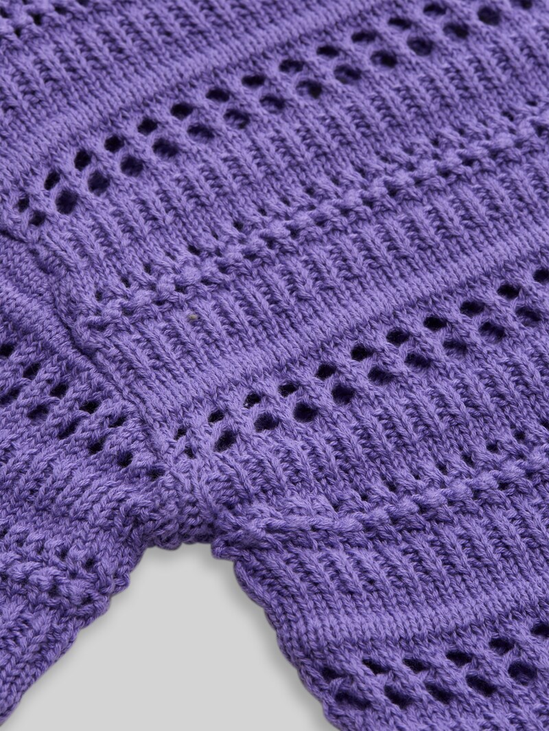 Tom Tailor Cropped Strickpullover mit Streifenmuster - Vervain Lilac