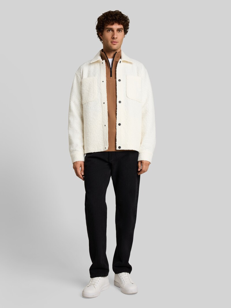 Tom Tailor Troyer Langarmshirt mit Reißverschluss - Malt Brown