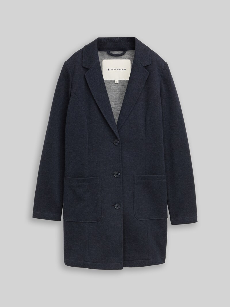 Tom Tailor Slim Fit Mantel mit aufgesetzten Taschen - Blue Melange Pique