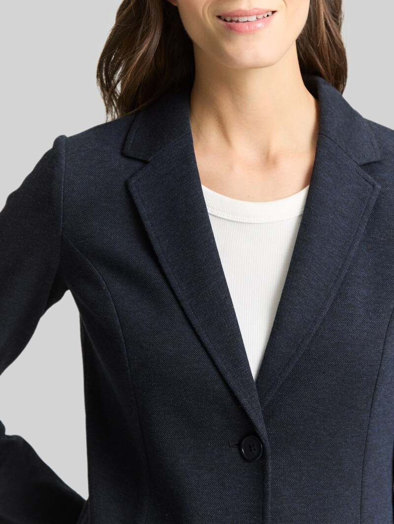 Tom Tailor Slim Fit Mantel mit aufgesetzten Taschen - Blue Melange Pique