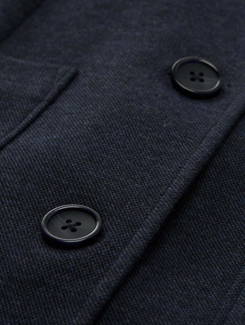 Tom Tailor Slim Fit Mantel mit aufgesetzten Taschen - Blue Melange Pique