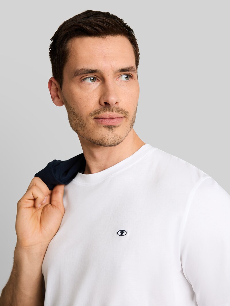 Tom Tailor Basic T-Shirts im 3er-Pack - Dark Grey Melange